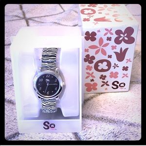 New Ladies Zebra Print Watch